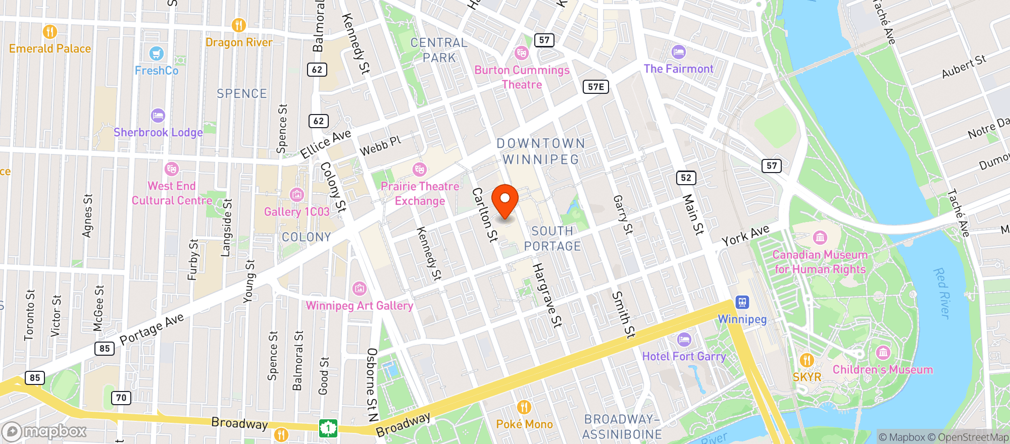 Map showing Hargrave St. Market