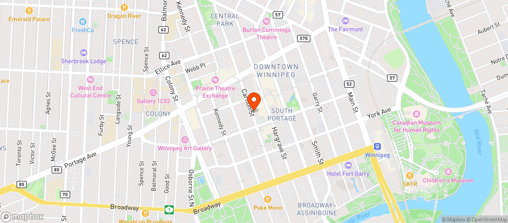 Map showing Gusto North