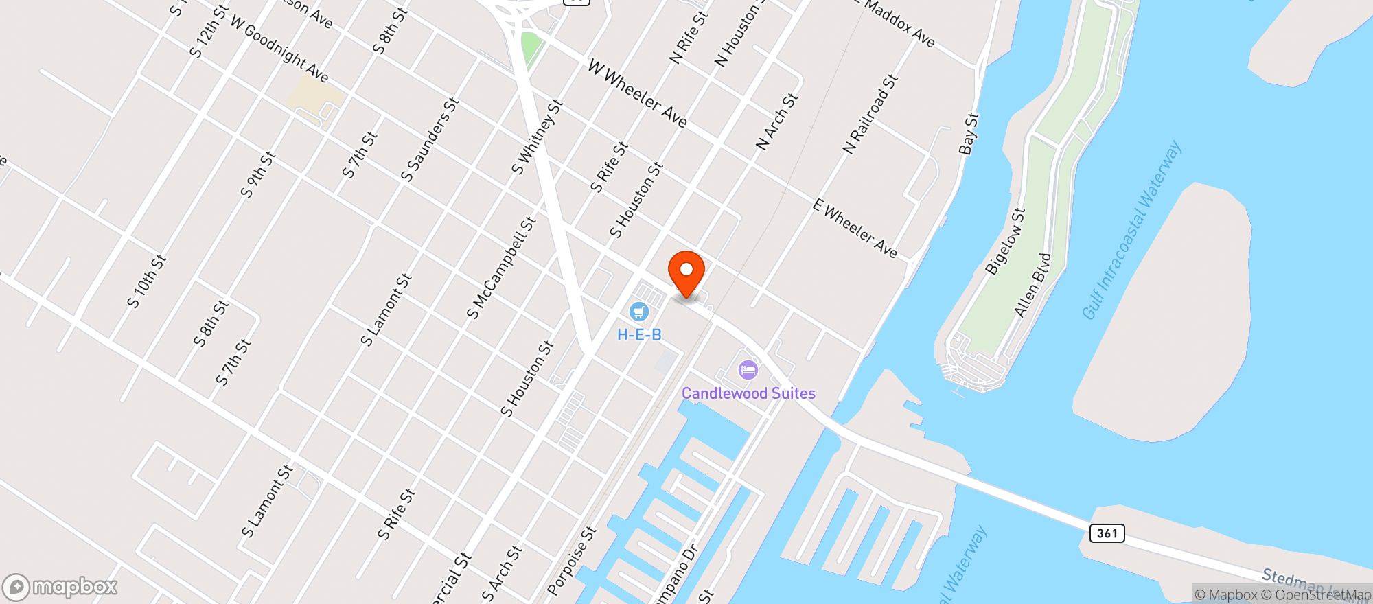 Map showing Spankys Liquor