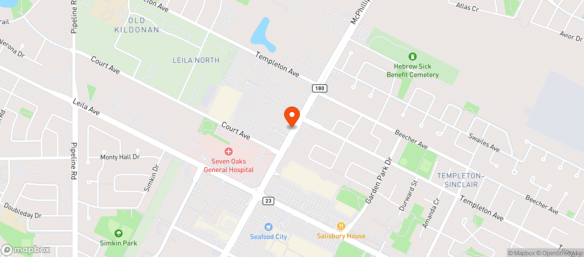 Map showing Søbr Market Winnipeg - Walmart