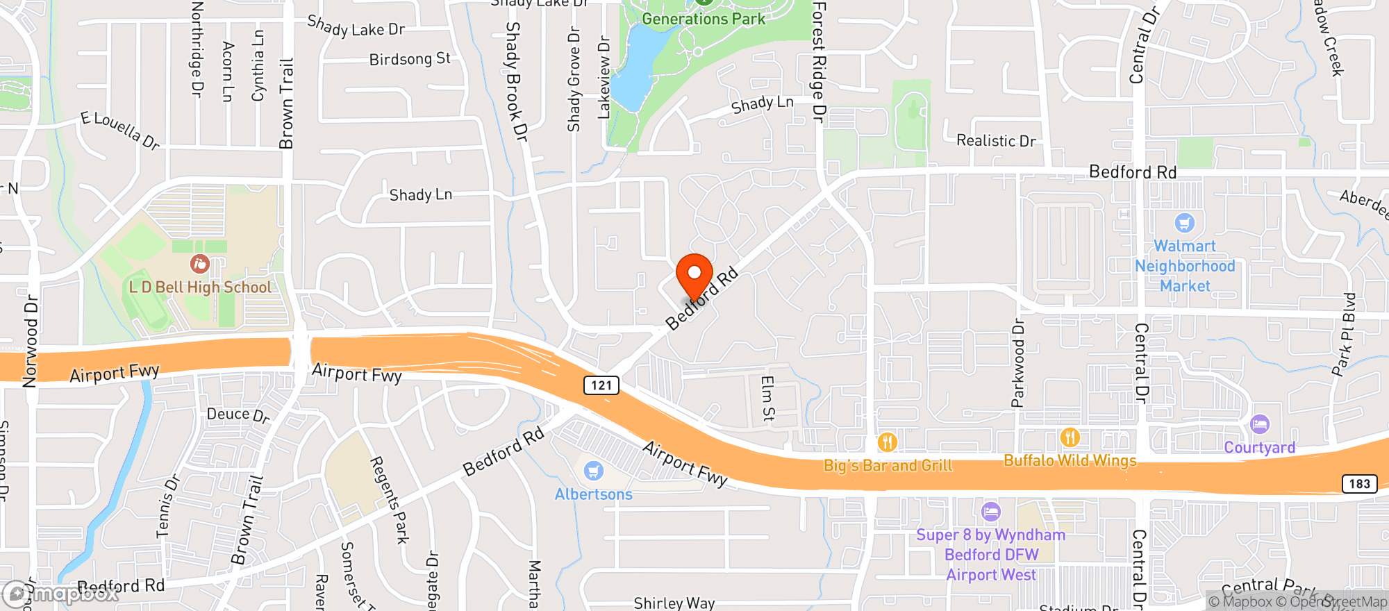 Map showing BEDFORD MINI MART