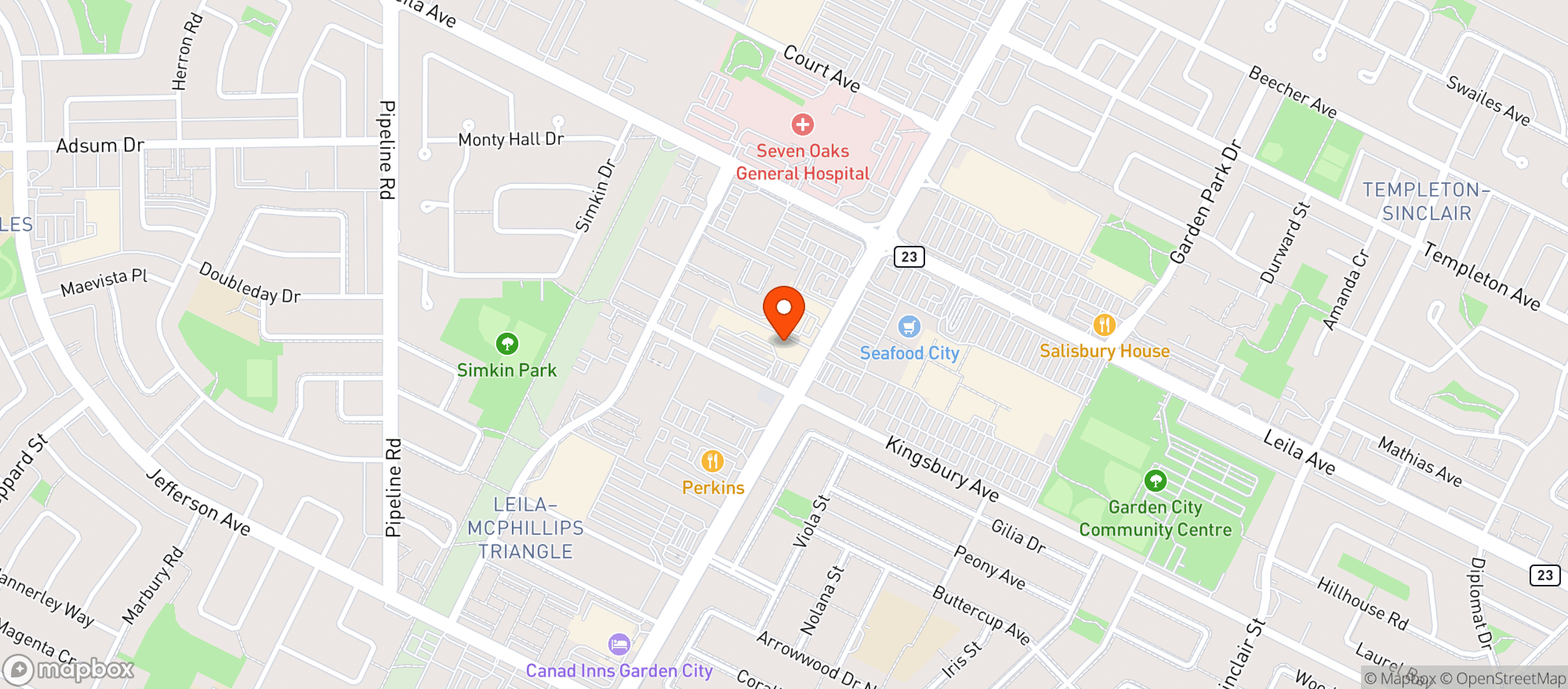 Map showing Vita Health Fresh Market