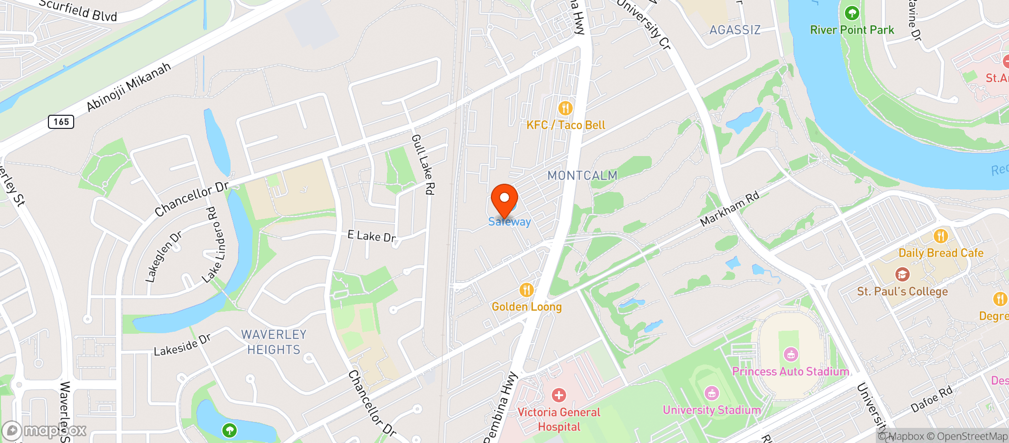 Map showing Safeway