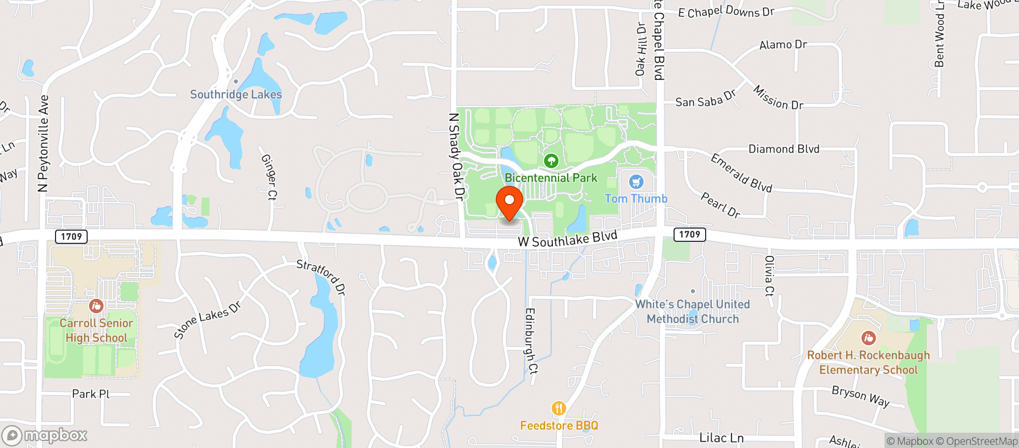 Map showing CBD AMERICAN SHAMAN OF SOUTHLAKE