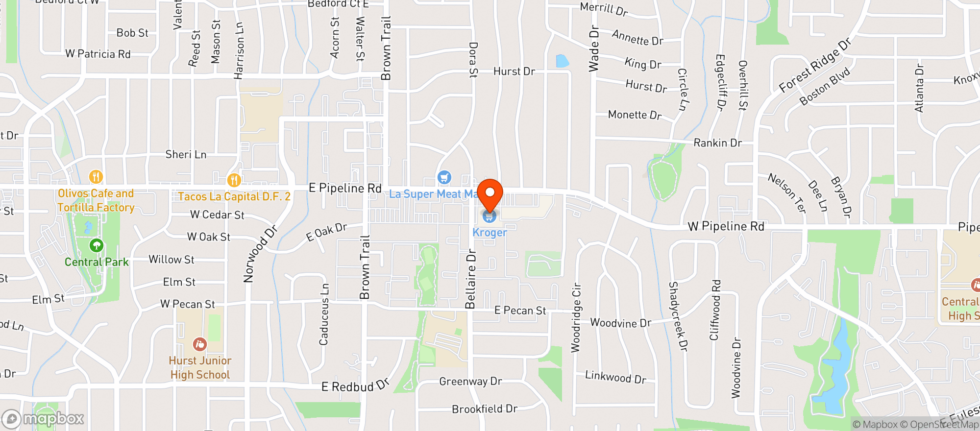 Map showing Kroger