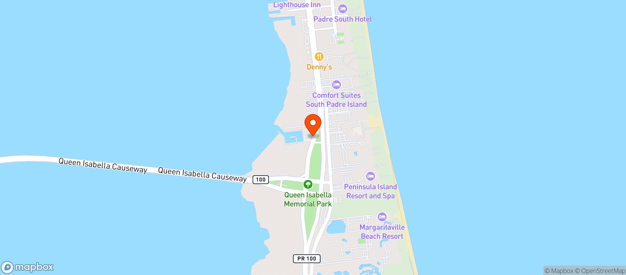 Map showing FELDMANS PADRE BLVD