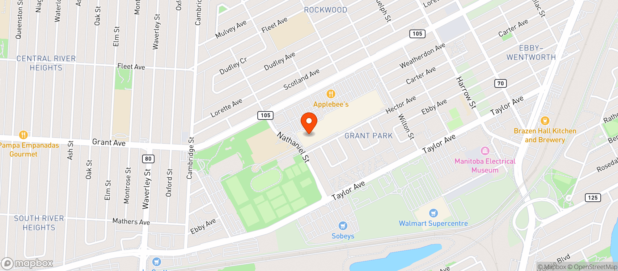 Map showing Red River Co-op Food Store