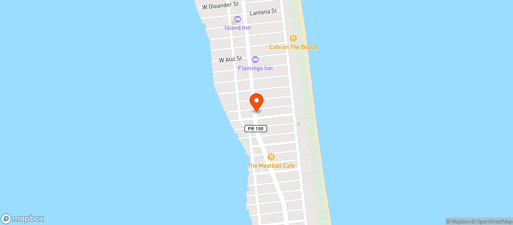 Map showing Blue Marlin Supermarket