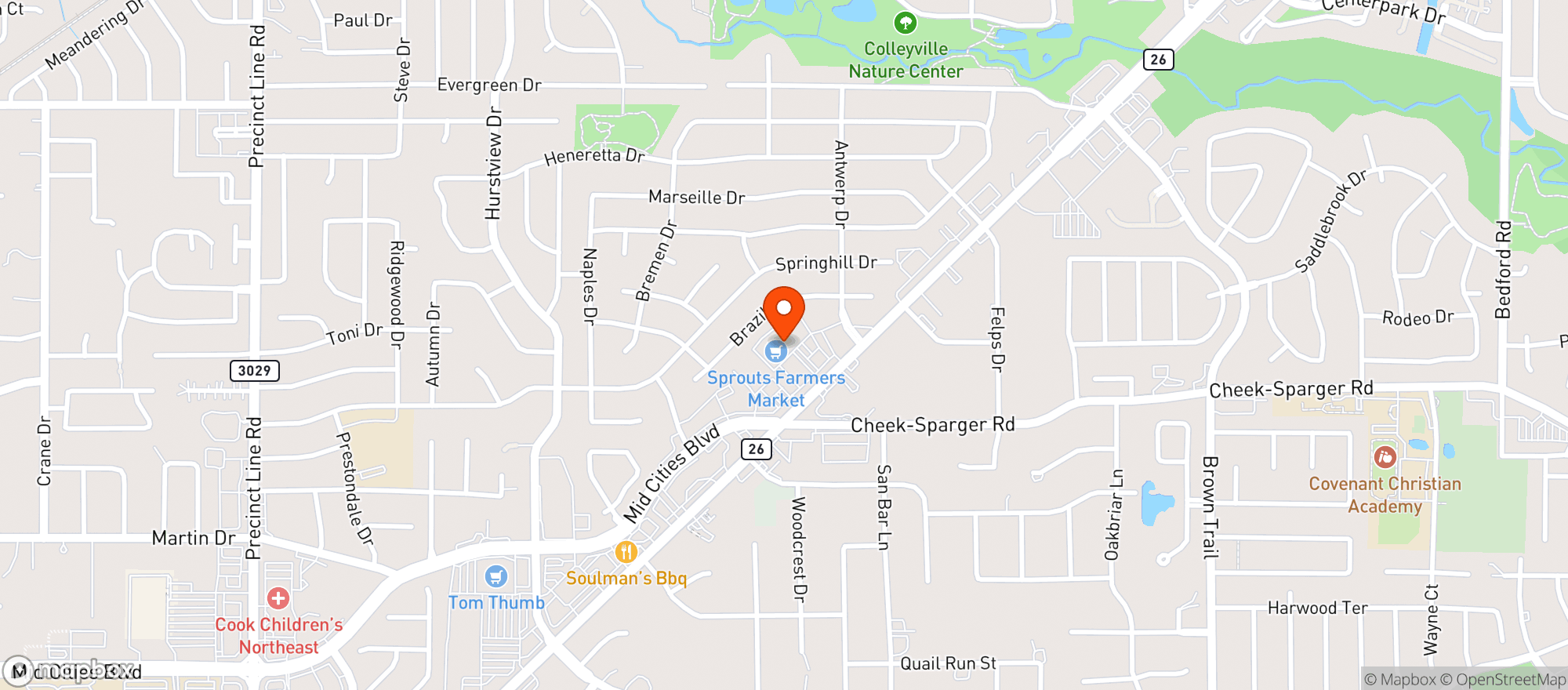 Map showing Sprouts Farmers Market