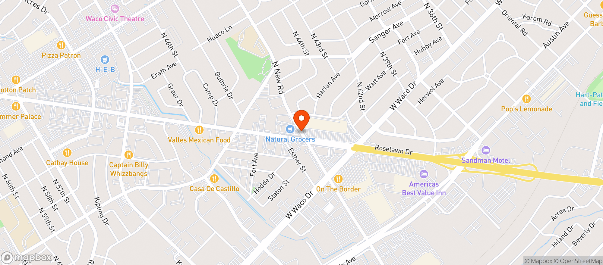 Map showing Natural Grocers by Vitamin Cottage - Natural Grocers by VC_Waco (WO) - 00100028472