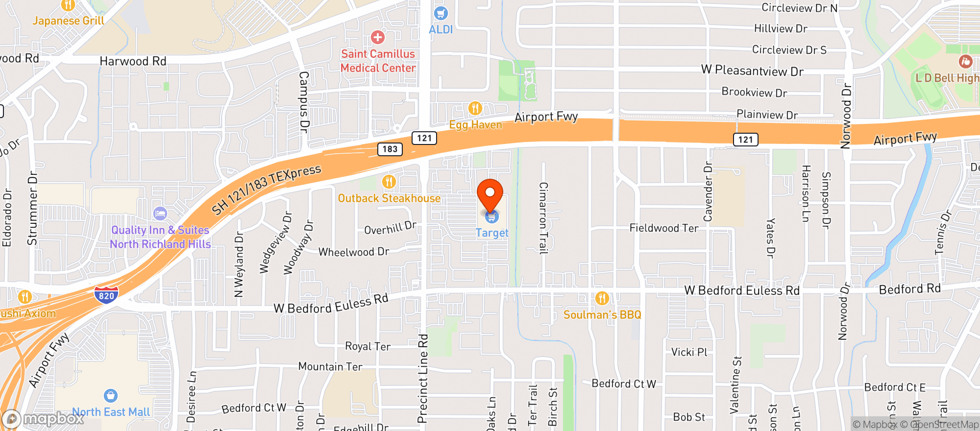 Map showing Supertarget