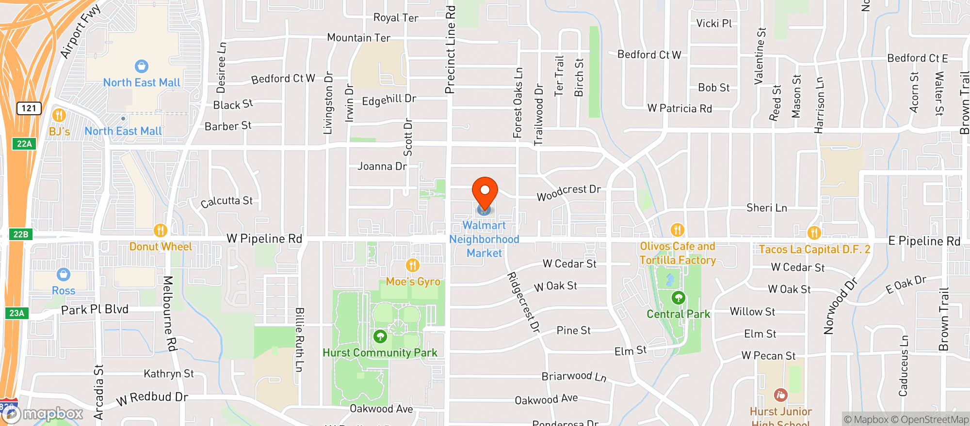 Map showing Walmart Neighborhood Market