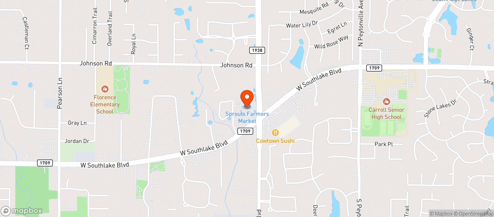 Map showing Sprouts Farmers Market