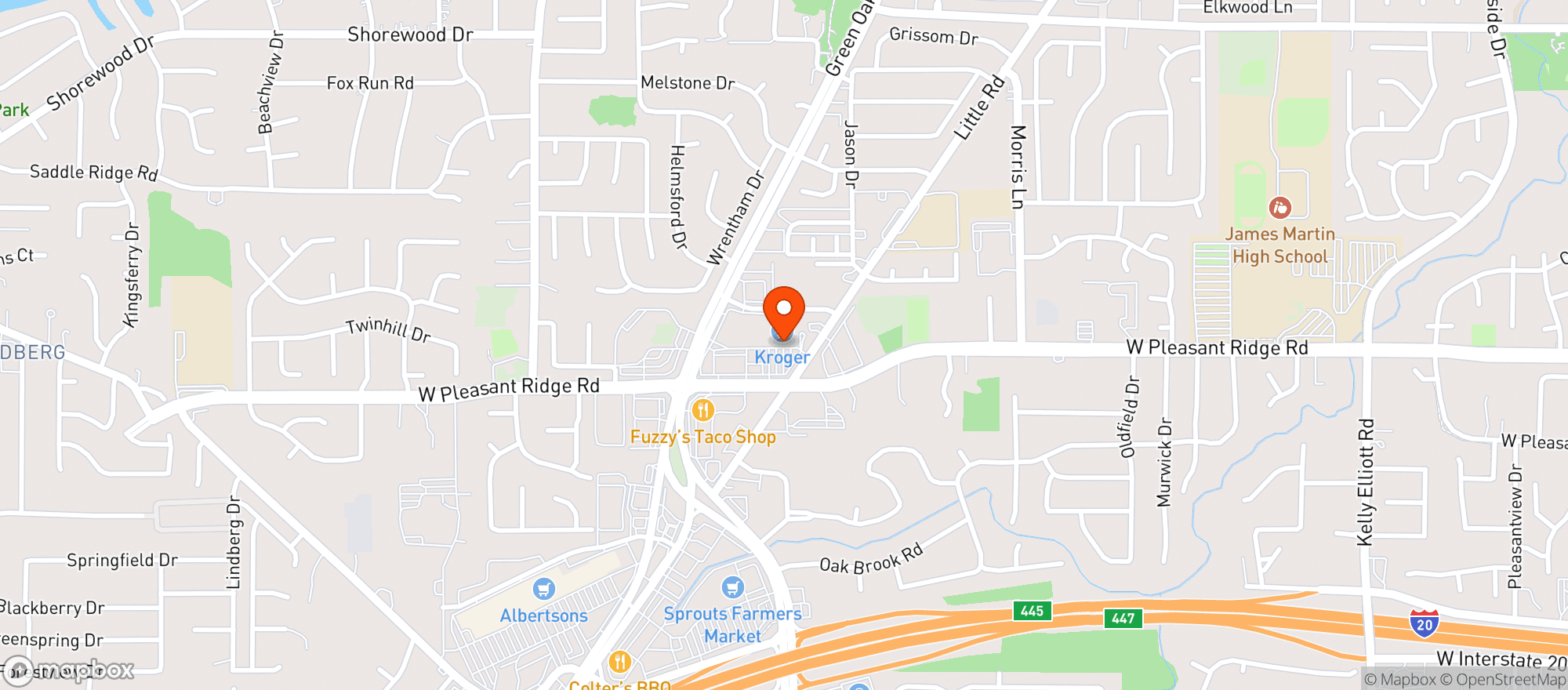 Map showing Kroger