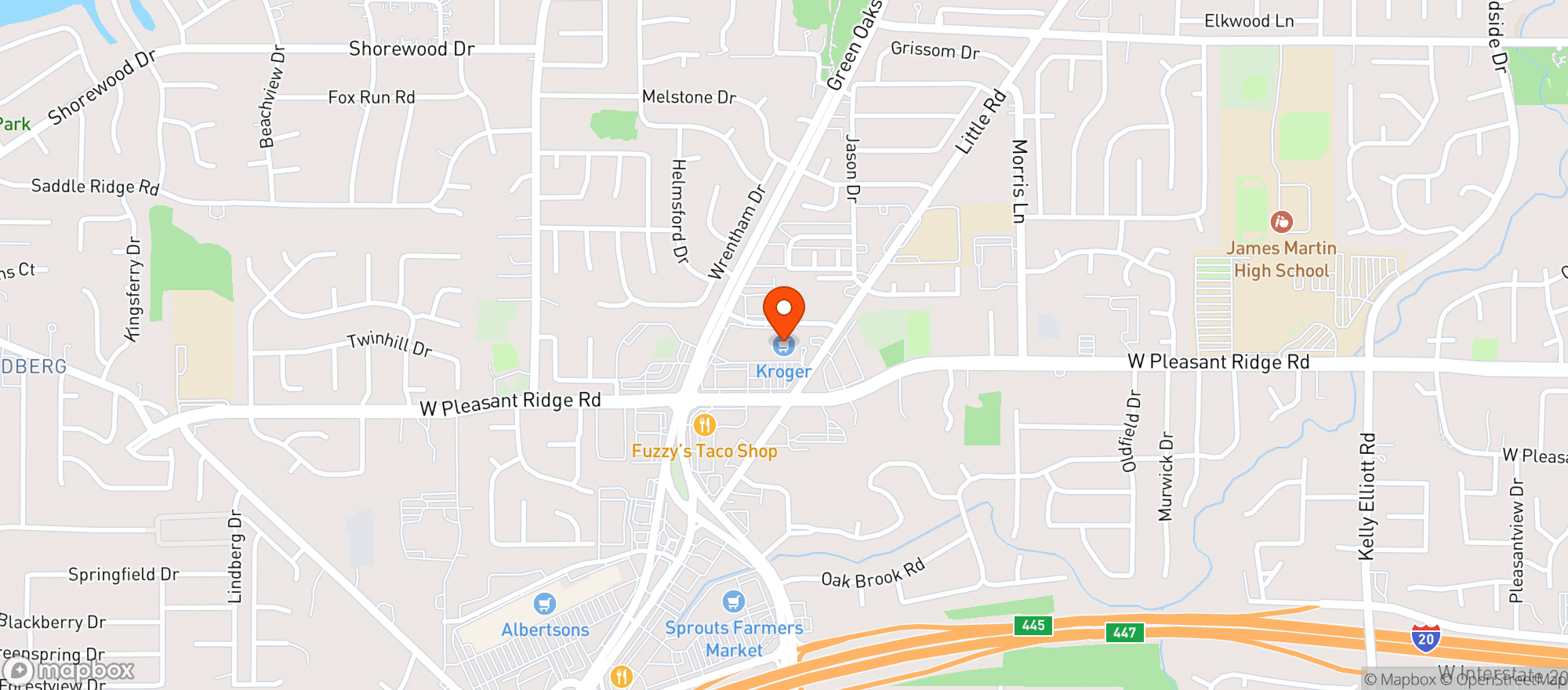 Map showing Kroger #695