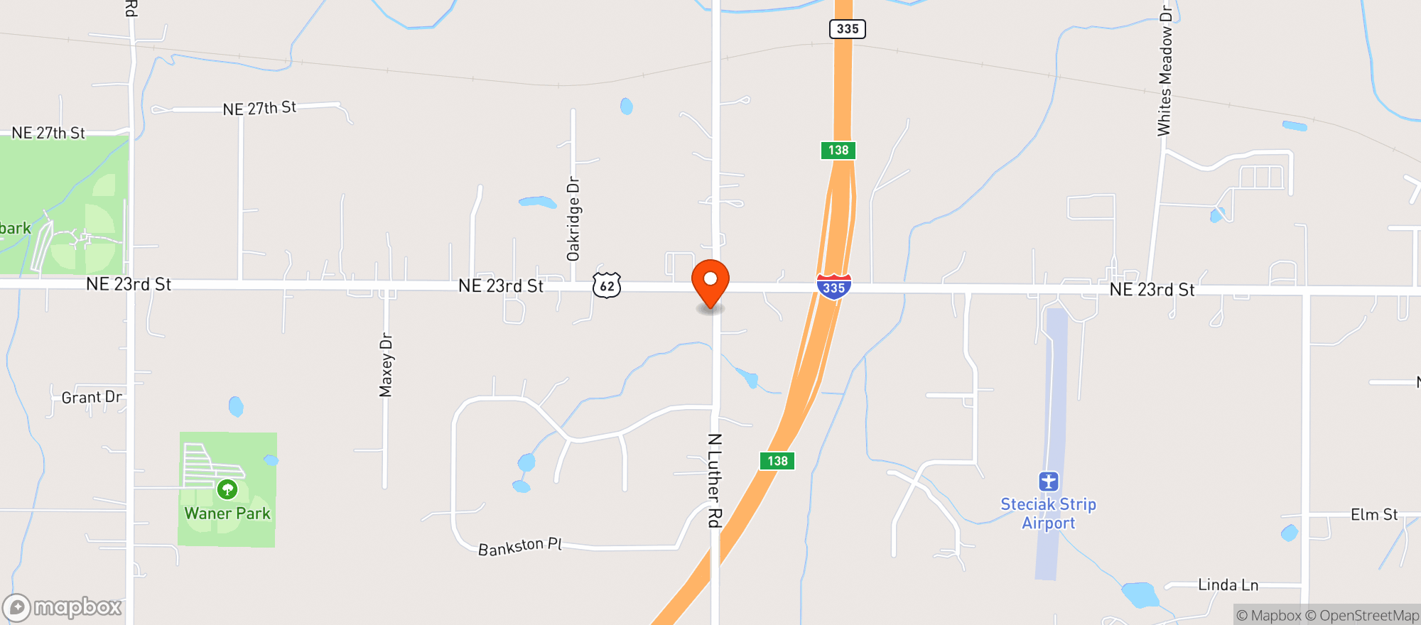 Map showing RED BARN WINE BEER & SPIRITS