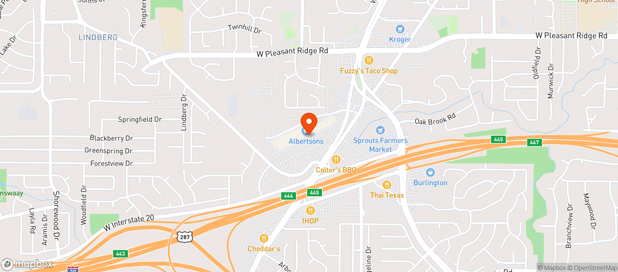 Map showing Albertsons Market