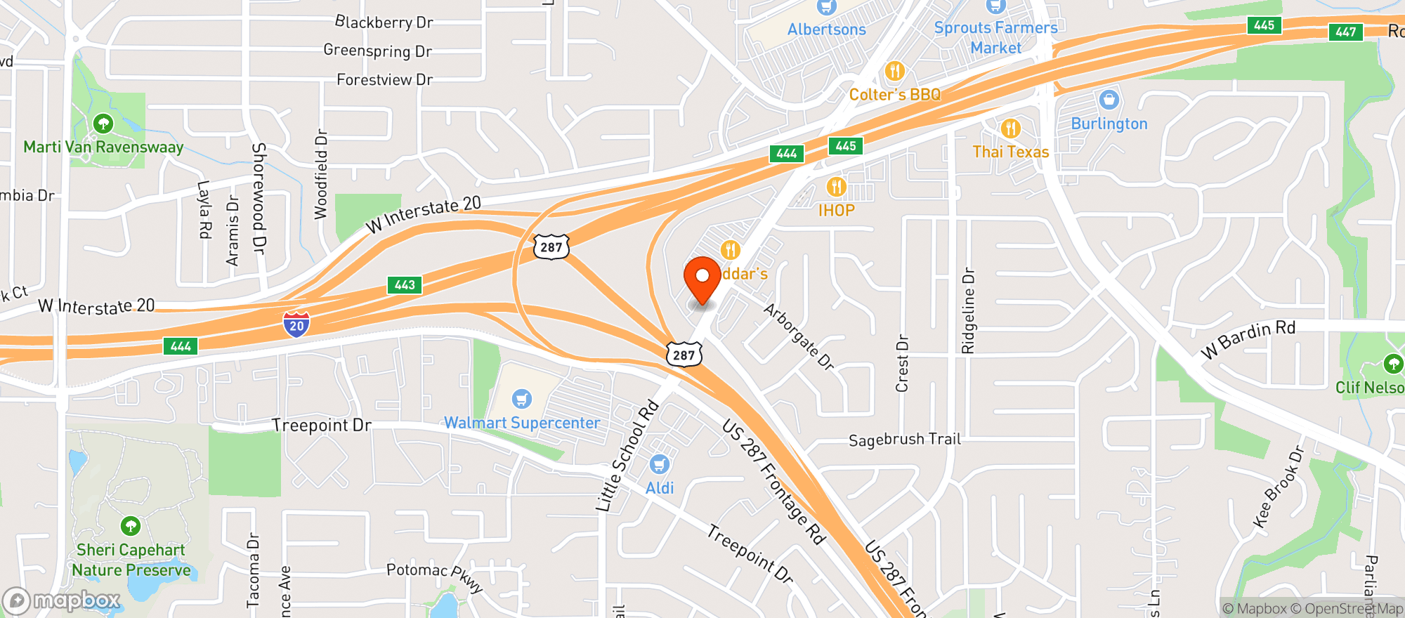 Map showing Quiktrip