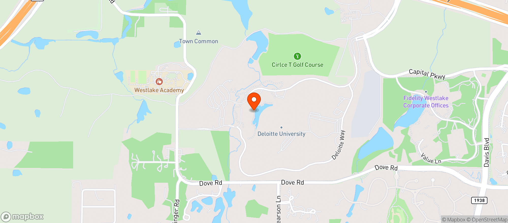 Map showing Deloitte University