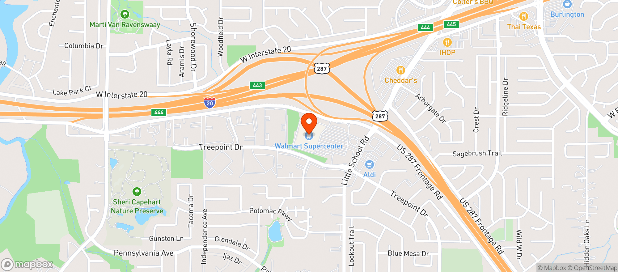 Map showing Walmart Supercenter #3284