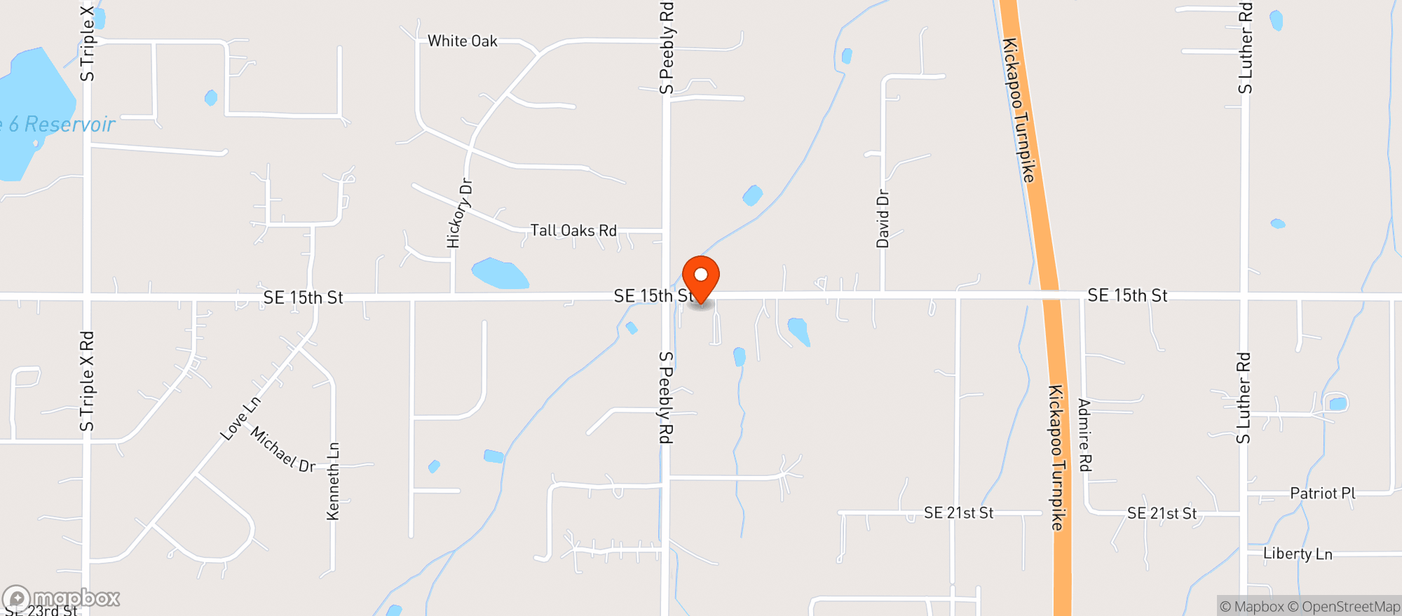 Map showing Mike's Corner