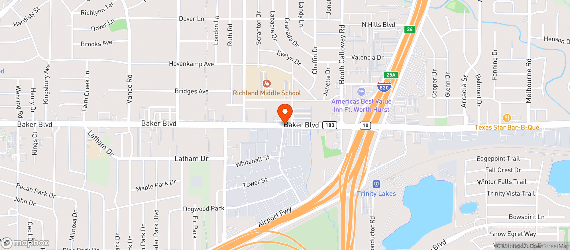 Map showing Baker Beverage