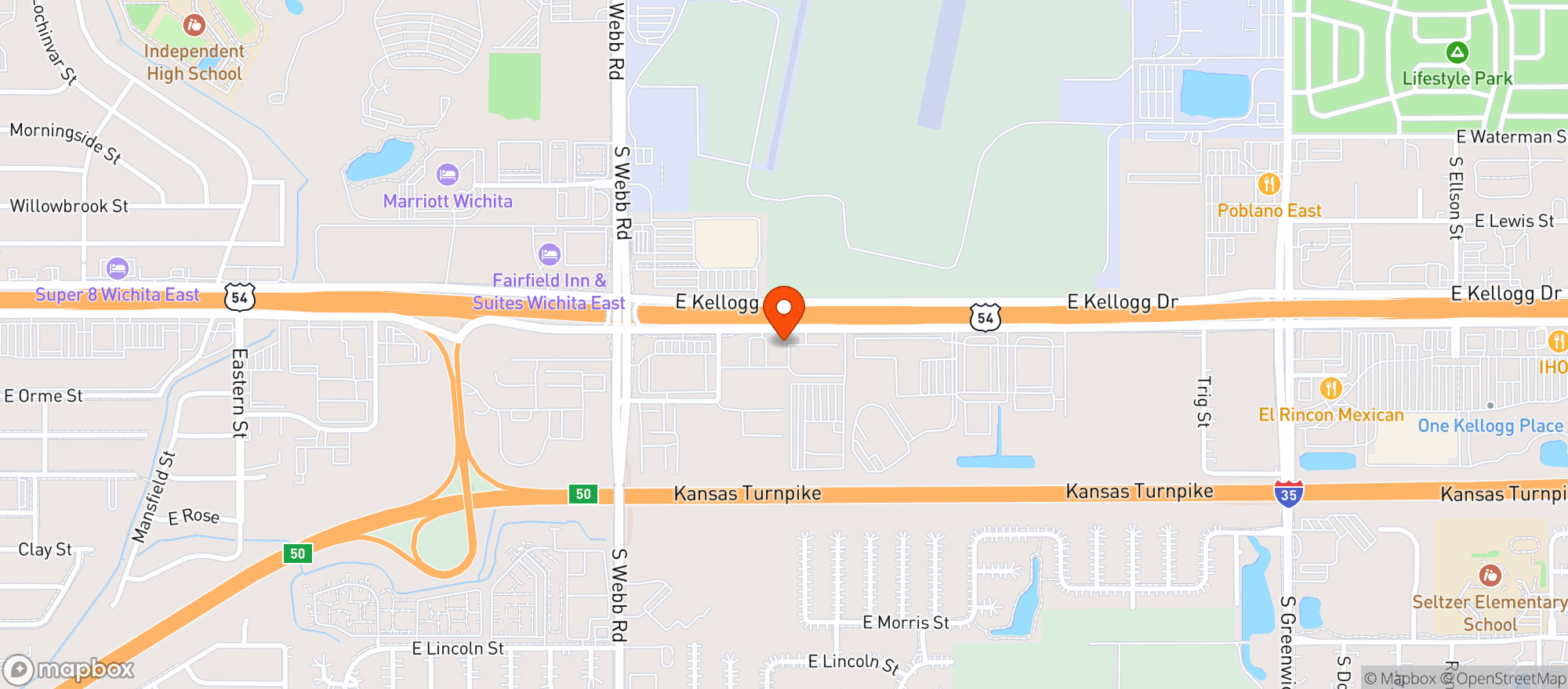 Map showing Groves Discount Liquor