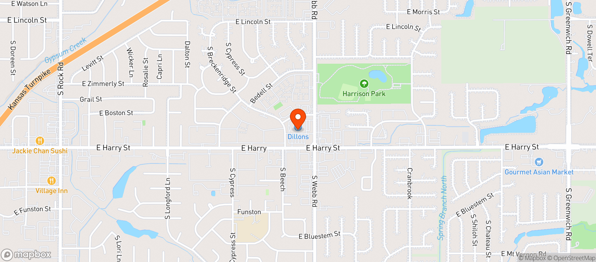 Map showing Dillons Food Store