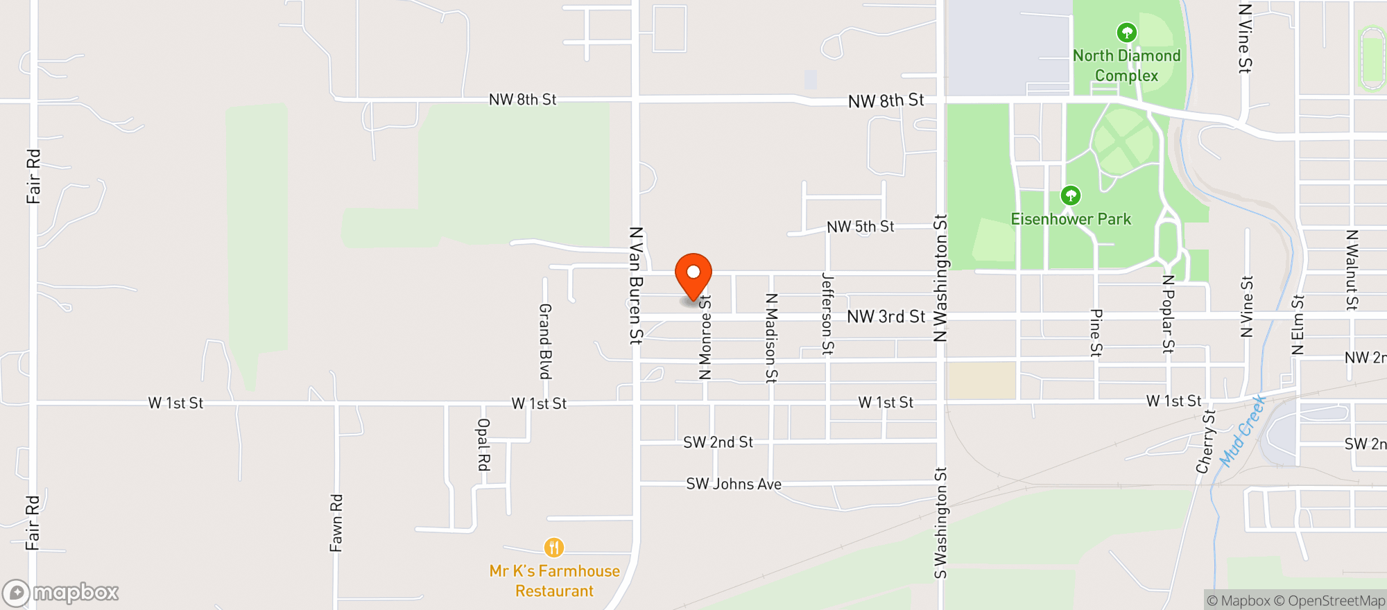 Map showing ROCK RETAIL LIQUOR STORE ABILENE