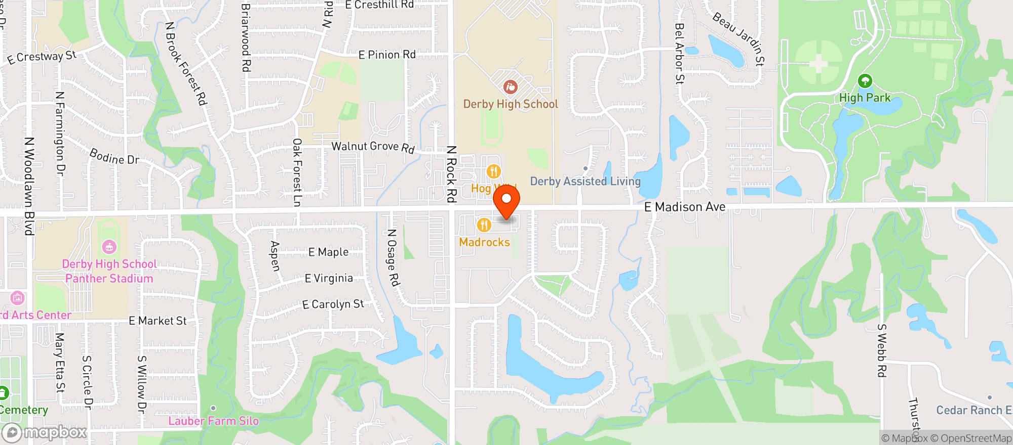 Map showing K&S Liquor
