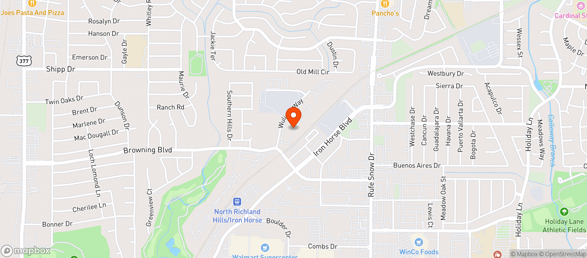Map showing Door Dash
