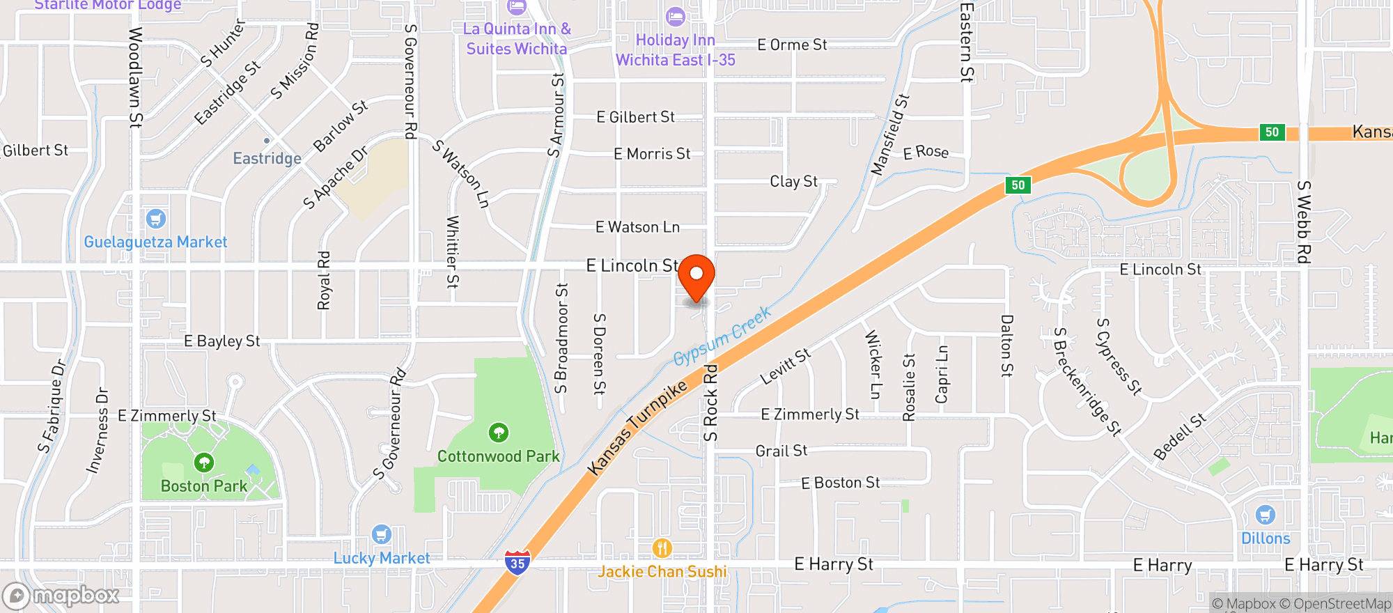 Map showing Vintage Liquors