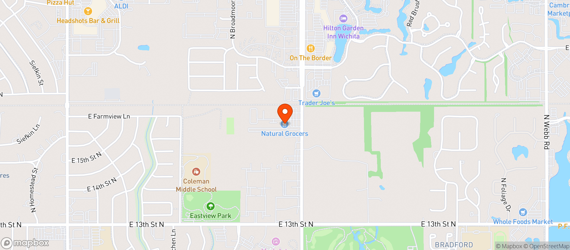Map showing Natural Grocers by Vitamin Cottage - Natural Grocers by VC_Wichita (WT) - 00530054