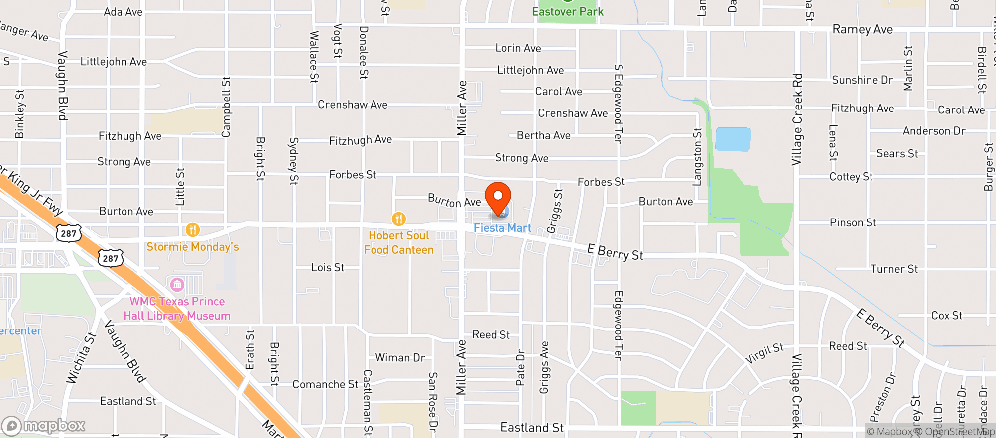 Map showing Fiesta Mart
