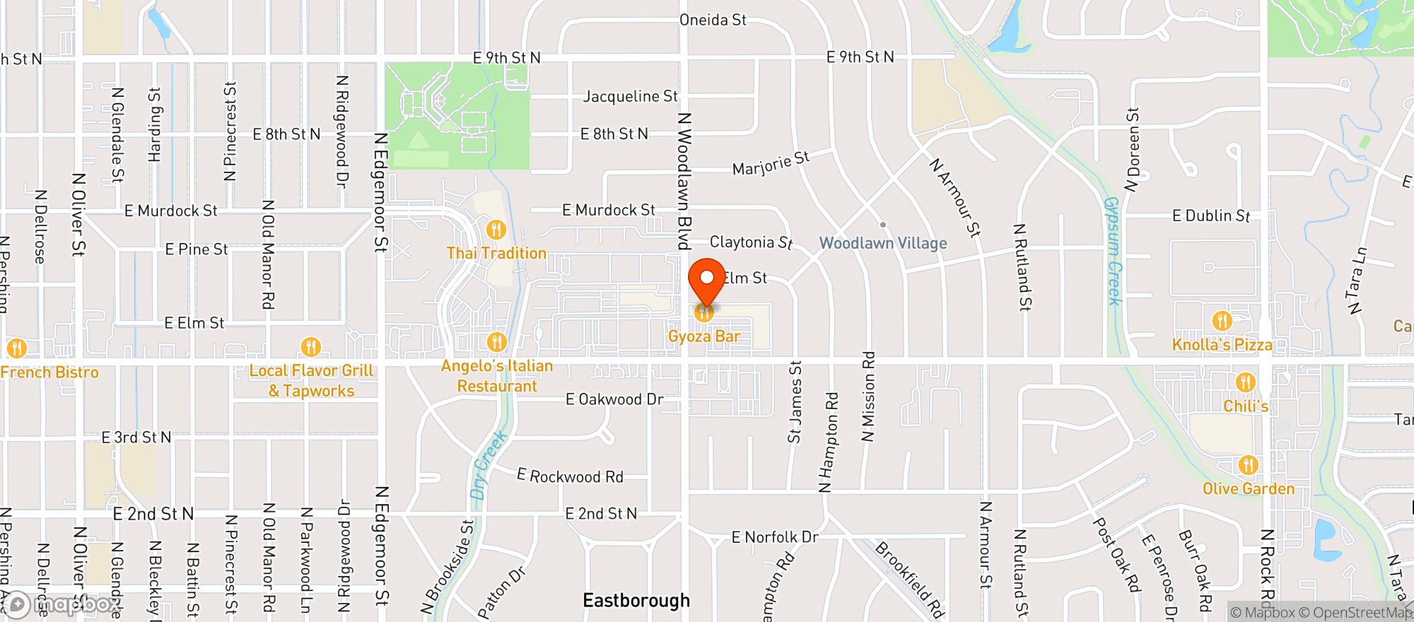 Map showing Red Bird Sandwich & Bar