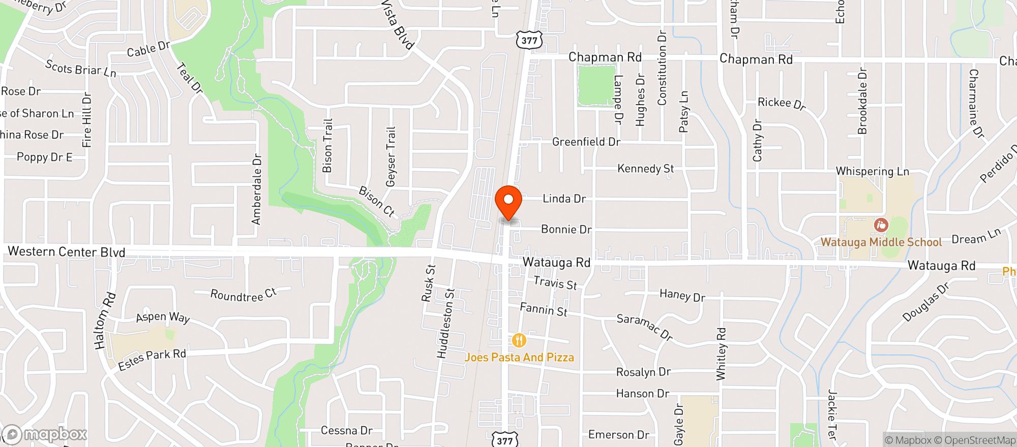 Map showing WATAUGA BEER BARN