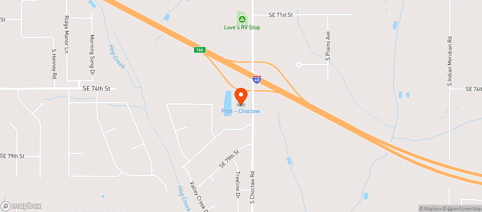 Map showing Thunder Wine & Liquor - Choctaw