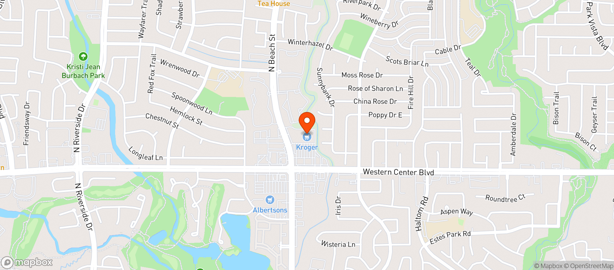 Map showing Kroger