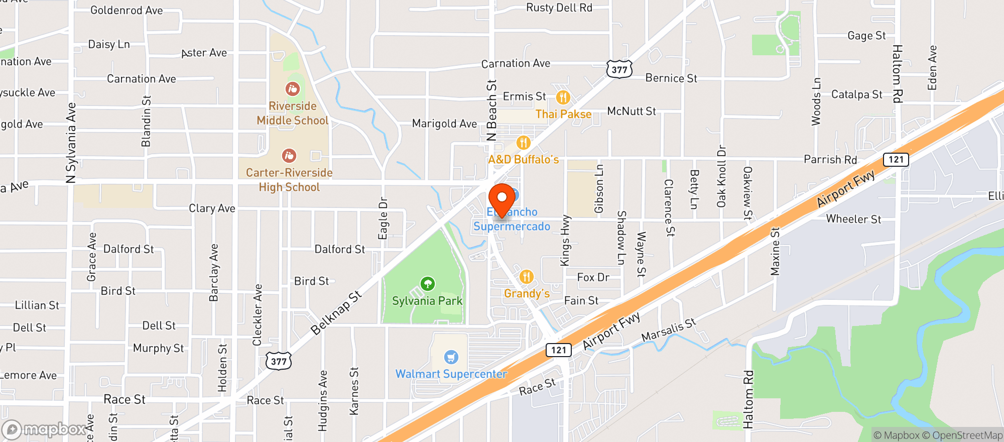Map showing Fort Worth Discount Liq #297