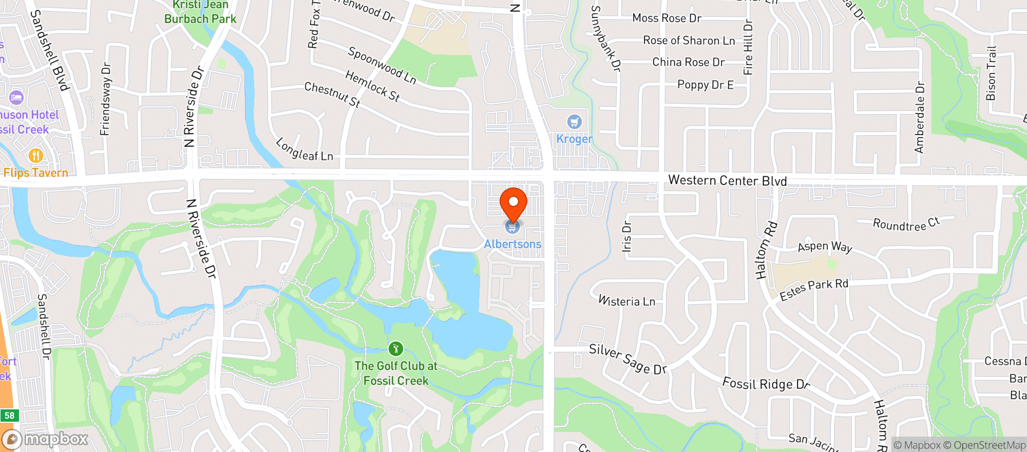 Map showing Albertsons Market
