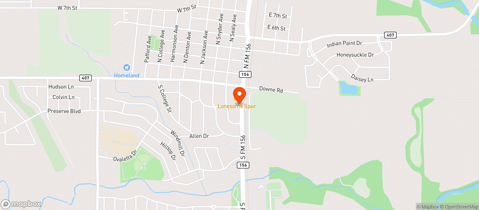 Map showing Justin Mini Mart