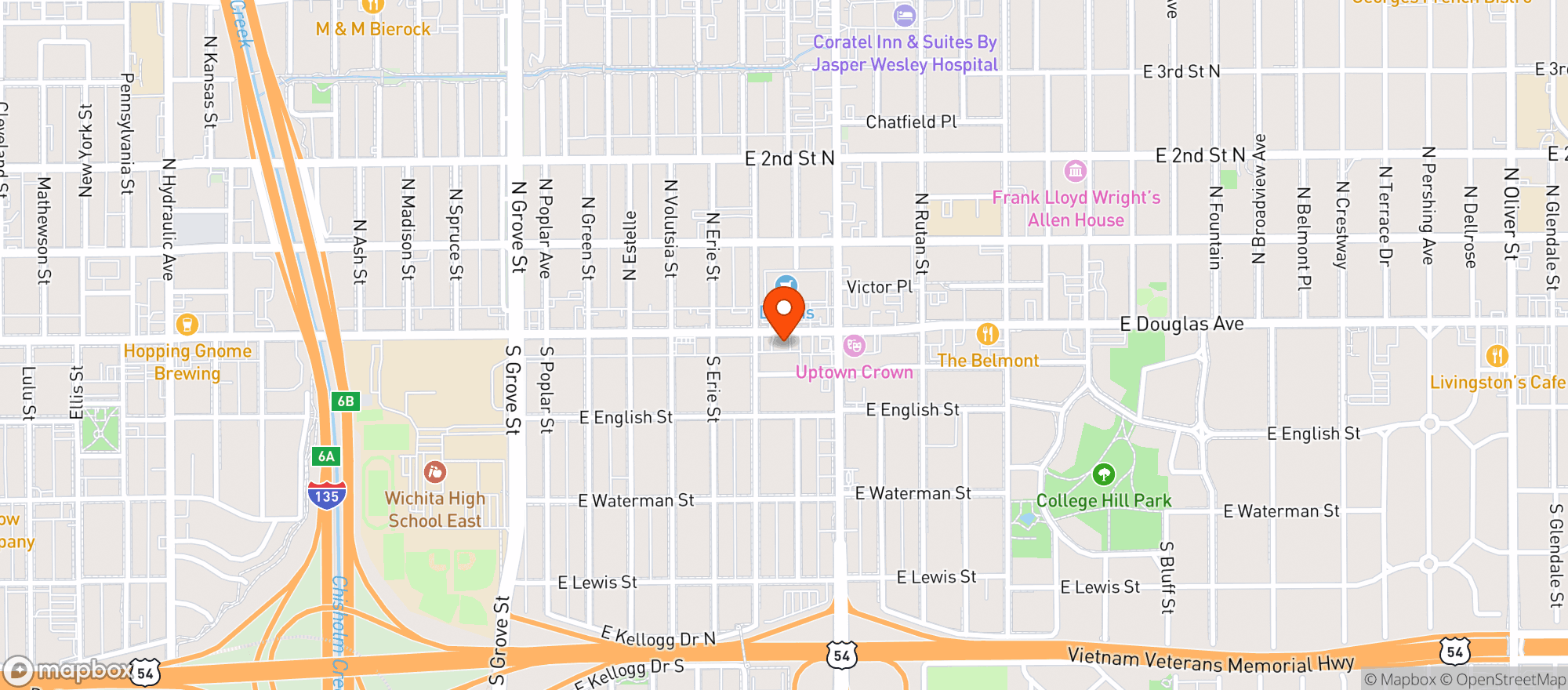 Map showing R & J Discount Liquors
