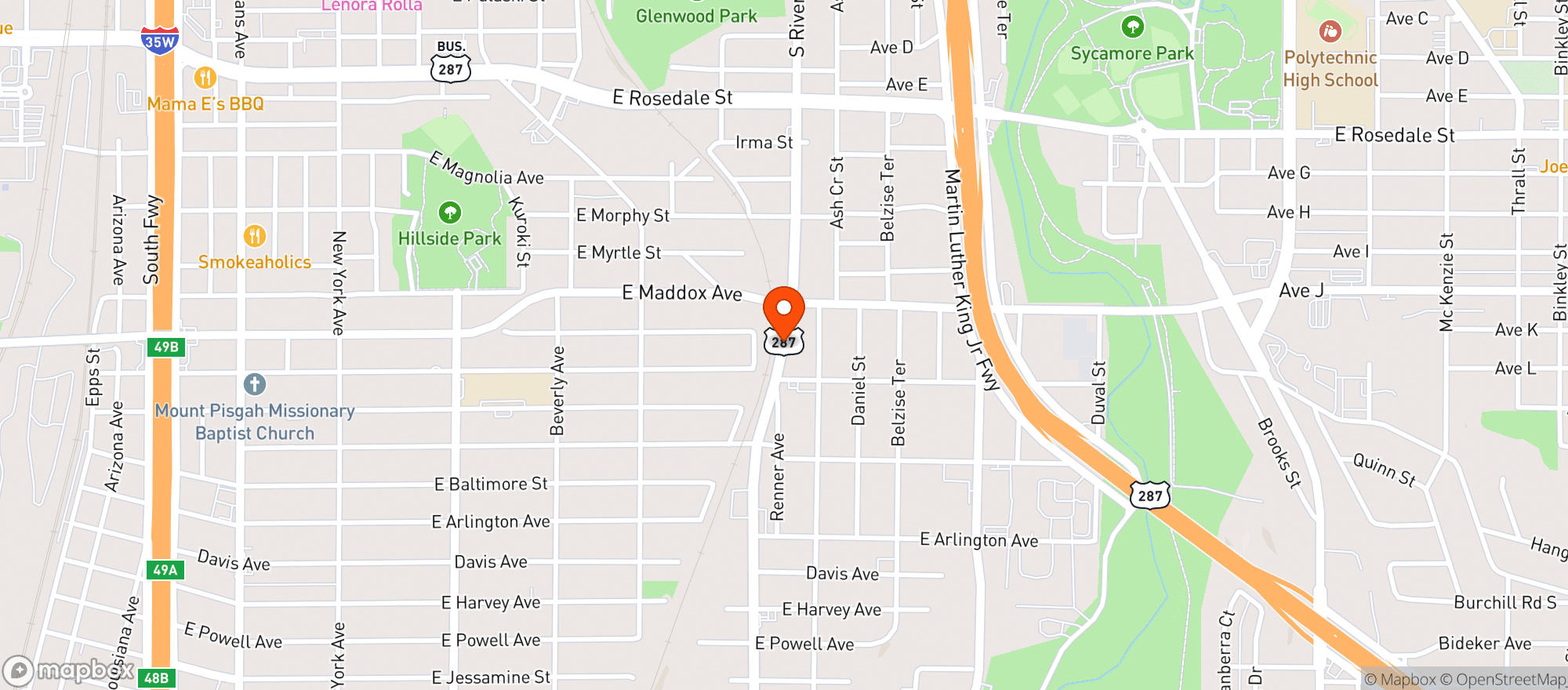 Map showing Riverside C Store