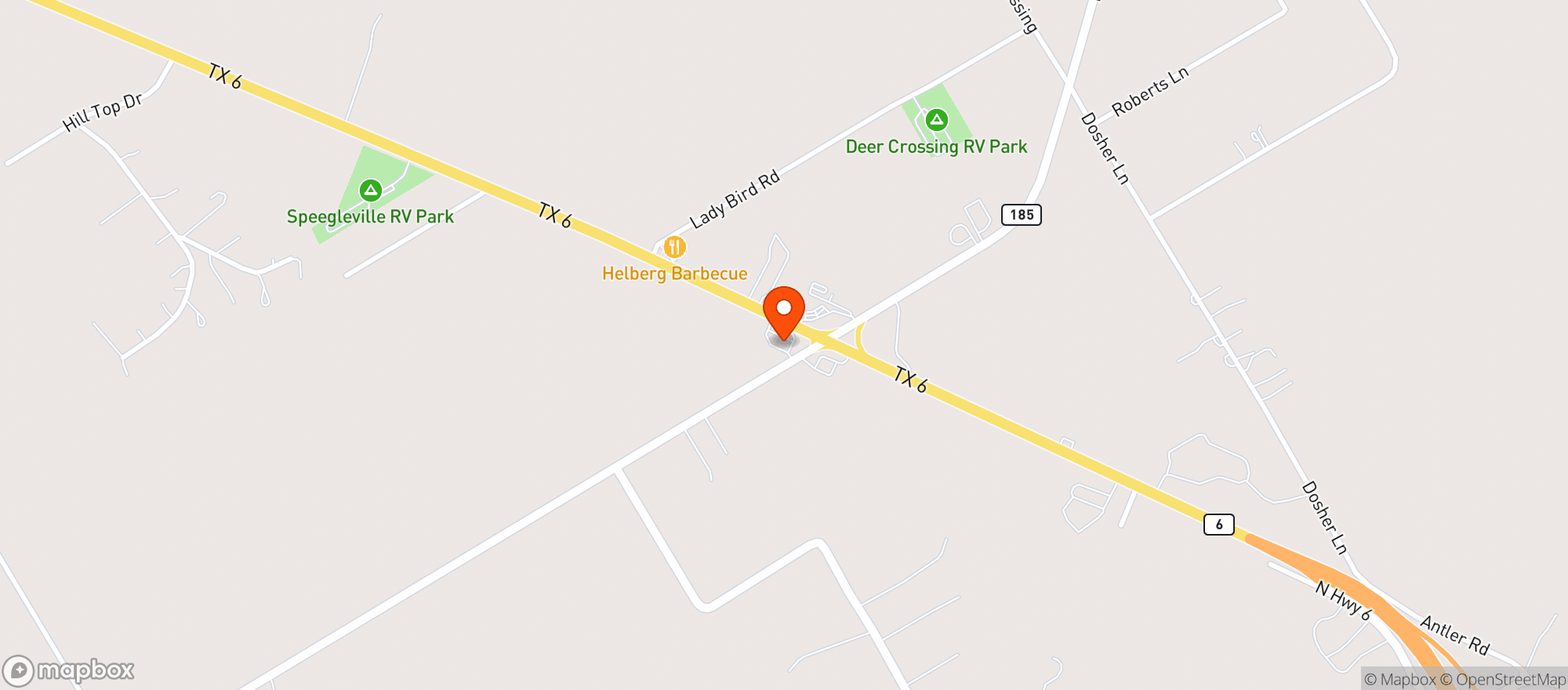 Map showing Waco Express Mart #1706