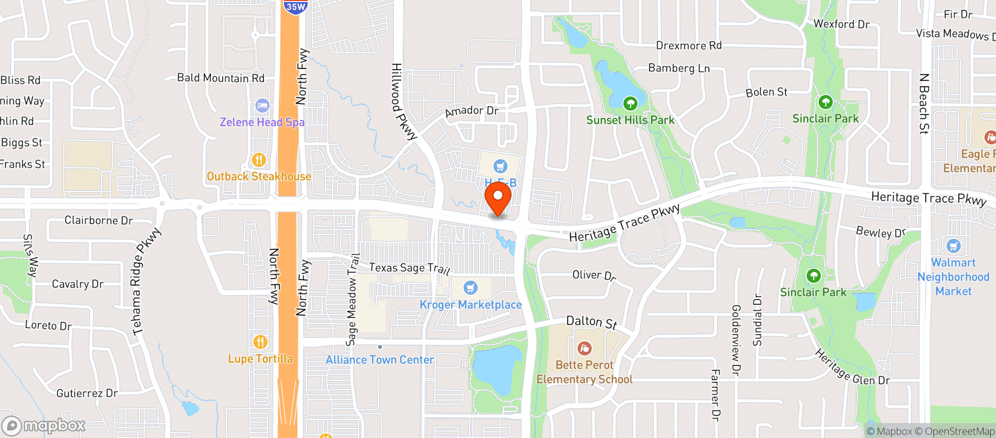 Map showing H E B Food Store