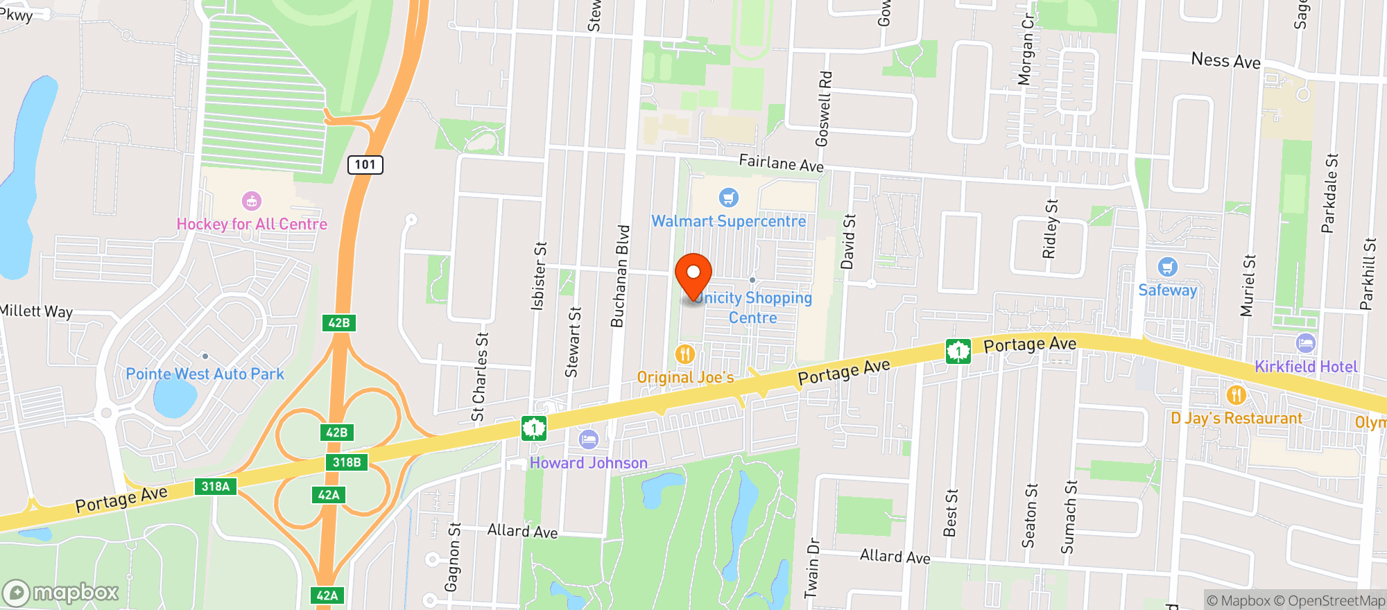 Map showing Staples