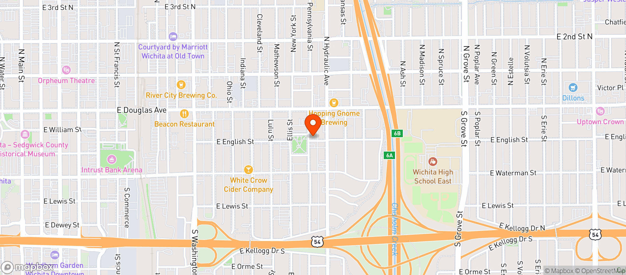 Map showing Central Standard Brewing