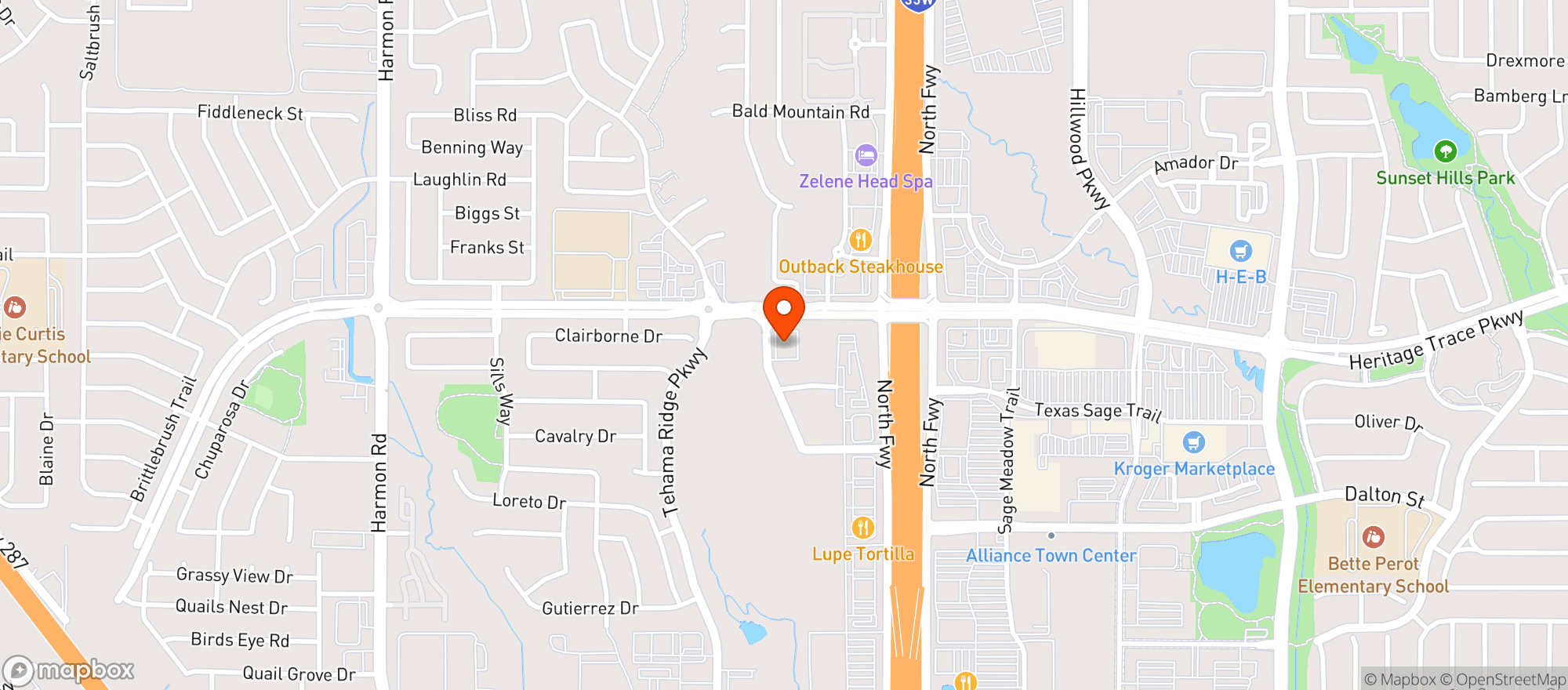 Map showing Spec's Wine & Spirits - Alliance Town Center