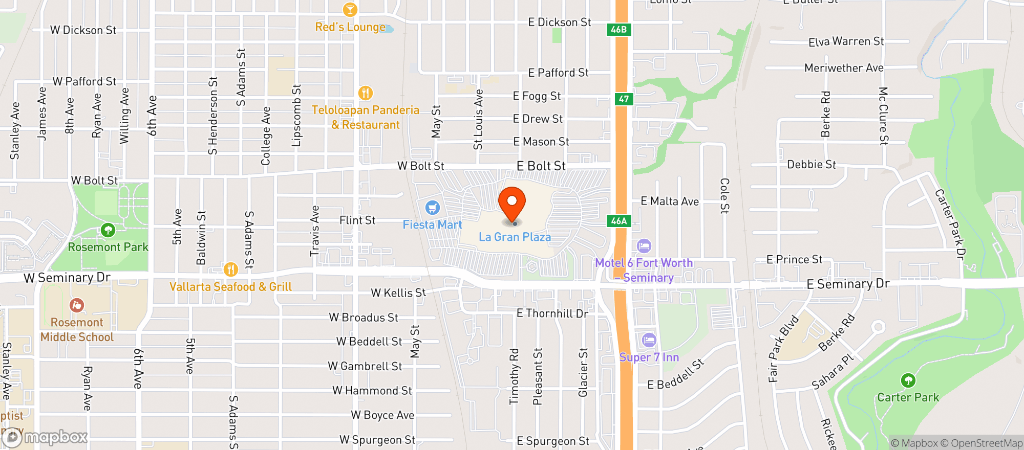 Map showing Rio Bravo Mexican Restaurant