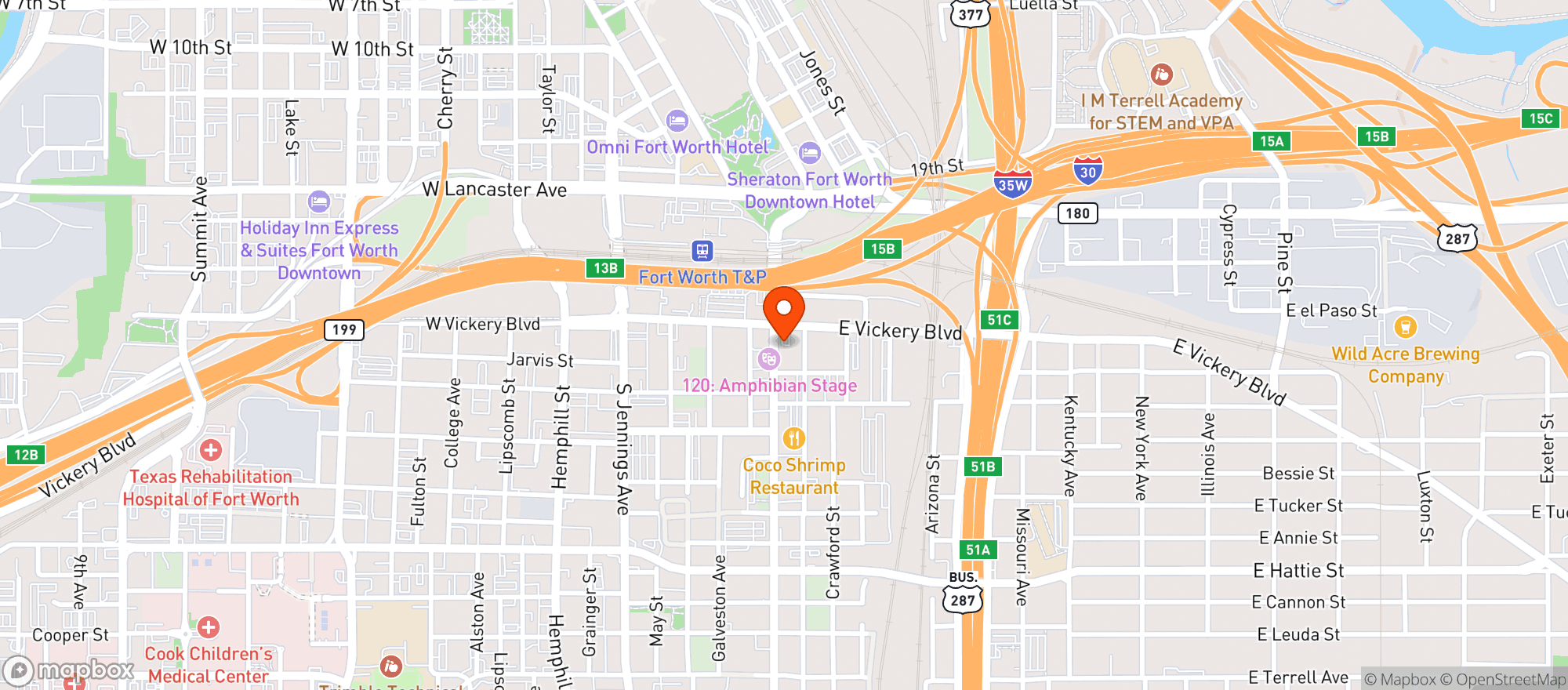 Map showing Tinie’s Mexican Cuisine